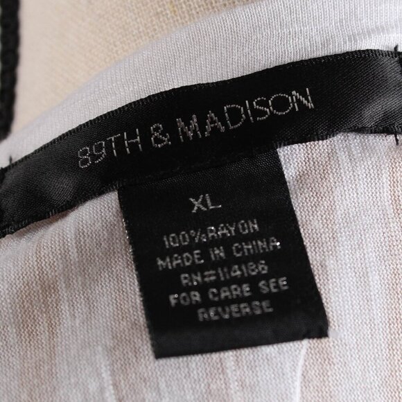 89th & Madison Striped Henley Tunic Top NWT XL - Ivory/Tan - Picture 5 of 6